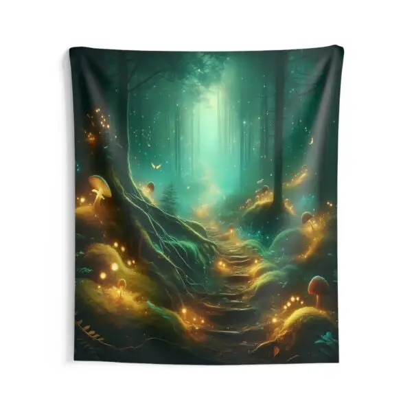 Enchanted Forest Wall Tapestry - Mystical Fairy Lights Decor - Image 3