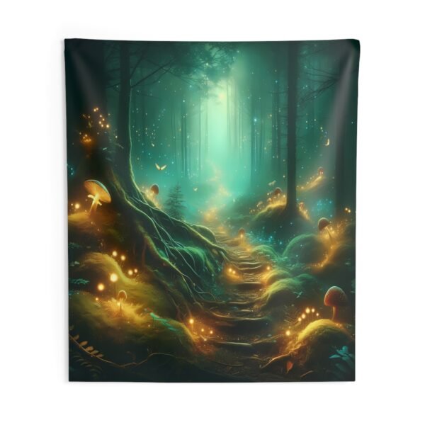Enchanted Forest Wall Tapestry - Mystical Fairy Lights Decor