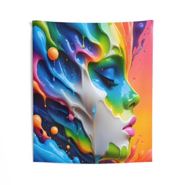 Rainbow colored face Wall Tapestry - Image 2
