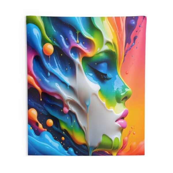 Rainbow colored face Wall Tapestry - Image 3