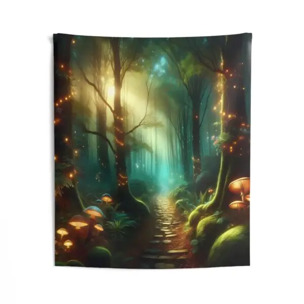 Mystical Forest Path and Glowing Mushrooms - Image 2