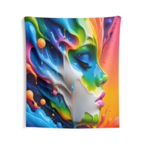 Rainbow colored face Wall Tapestry