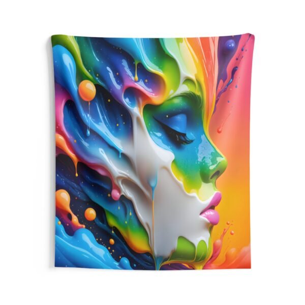 Rainbow colored face Wall Tapestry
